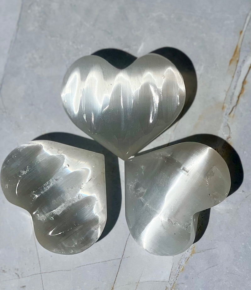 Selenite Hearts